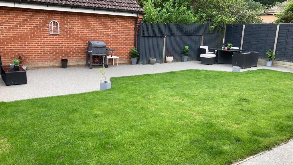 This is a photo of a Resin patio carried out in a district of Huddersfield. All works done by Resin Driveways Huddersfield