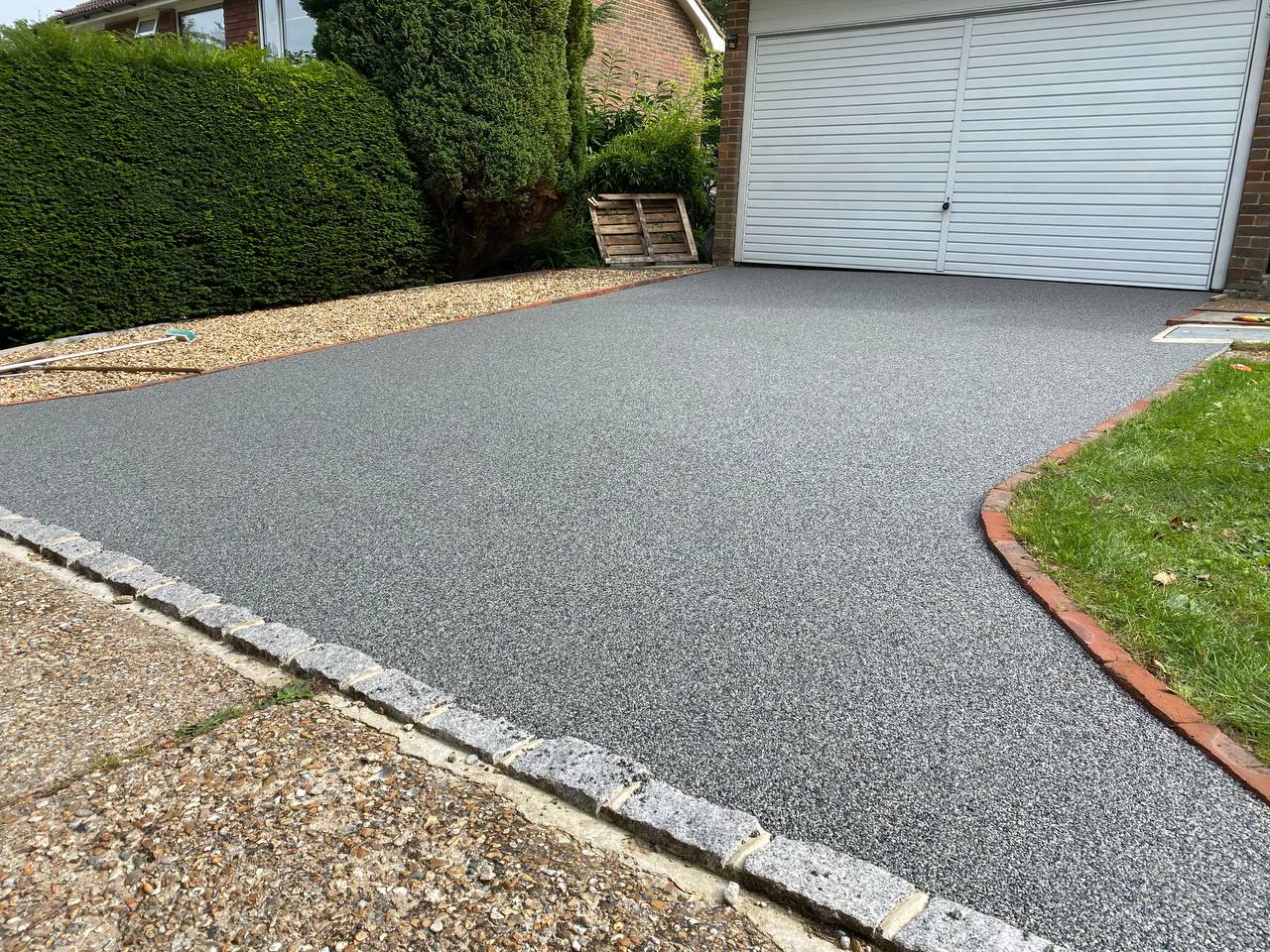 This is a photo of a new resin bound driveway carried out in Huddersfield. All works done by Resin Driveways Huddersfield